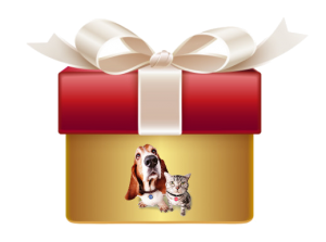 a gold and red hat box